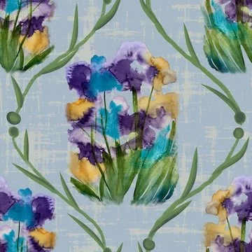 Watercolour Iris Wreath Floral blue bg 72.jpg