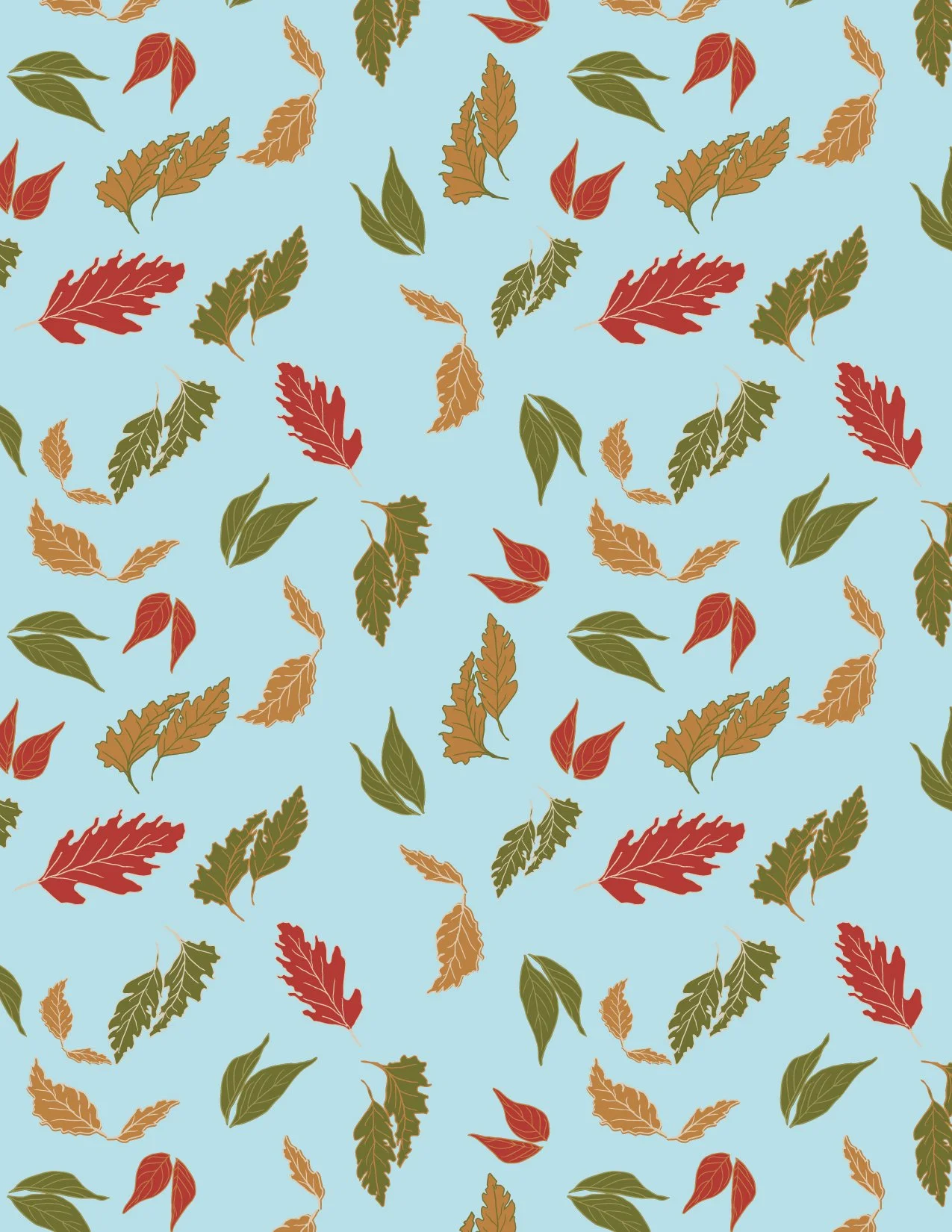 JS26-A38 Falling Leaves Blue