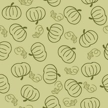 JS26-A48 Hand-Drawn Pumpkins Green