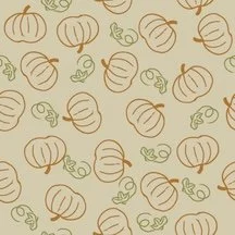 JS26-A43 Hand-Drawn Pumpkin Orange Sage
