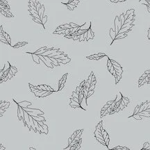 JS26-A47 Hand Drawn Oak Leaf Black Grey