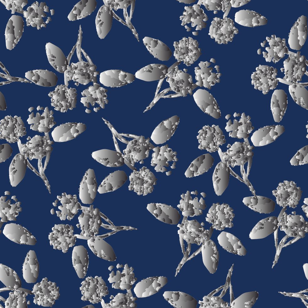 JS26-A53 3D Hydrangeas Deep Blue