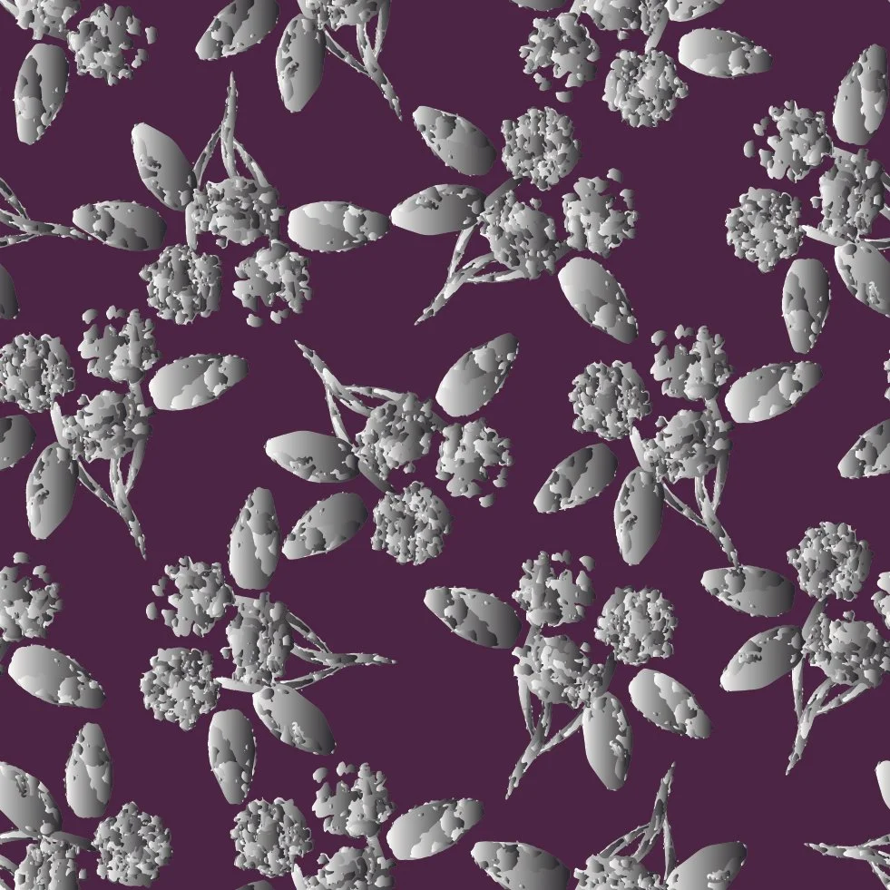 JS26-A52 3D Hydrangeas Burgundy