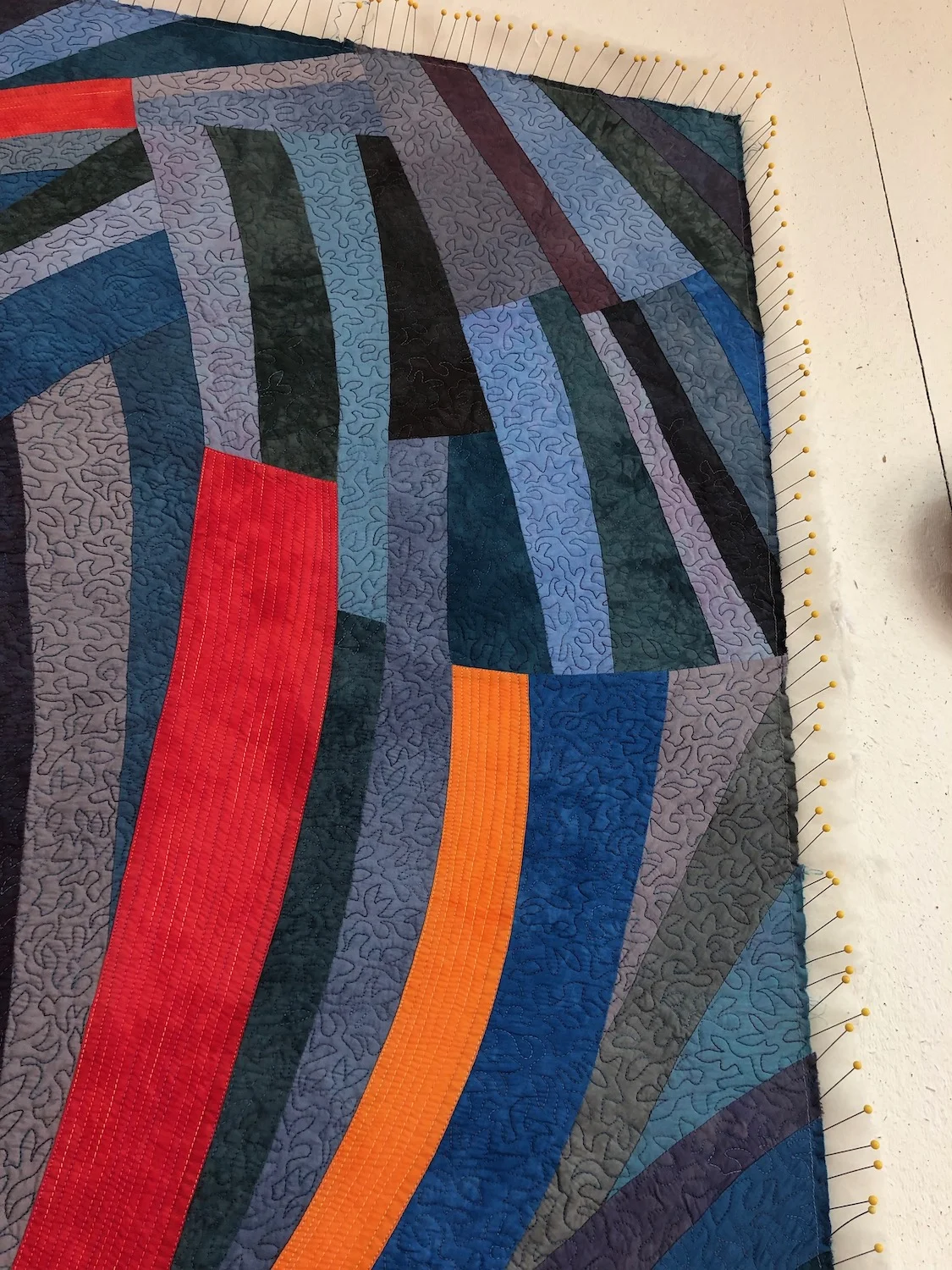Blocking my latest finished piece.