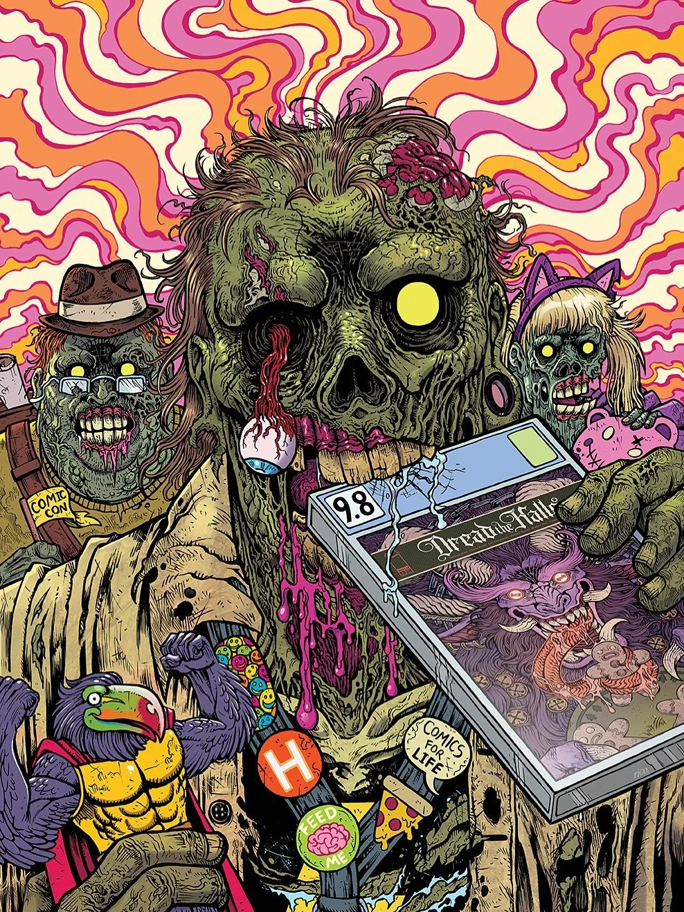 NEW COLOR WORK!
“another one” with @thewolfmaria 
Waiting in a long-ass line to see a celebrity is true horror imo 😱