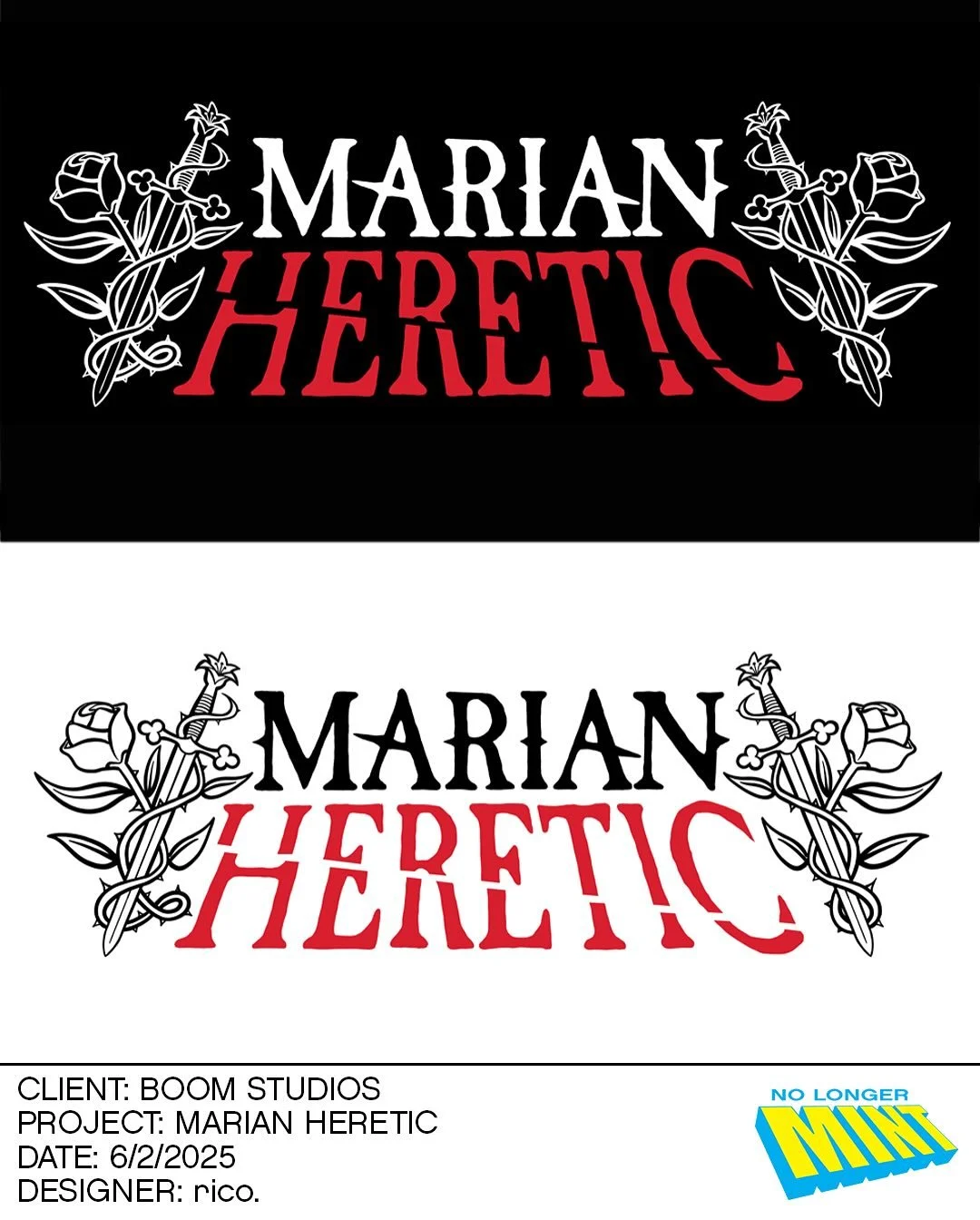 NEW DESIGN WORK
I was so excited when @boom_studios asked me to design a logo for Marian Heretic by @tinihoward & @joe_jaro! I’m a big fan of both of these creators and I LOVE the vibe of this book! Look out for it in October 🖤⚔️
I&rsquo