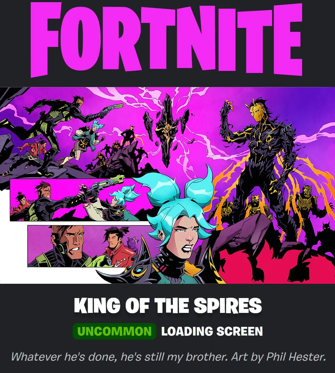 NEW COLOR WORK
I recently had the pleasure of coloring a Fortnite loading screen drawn by the great Phil Hester!