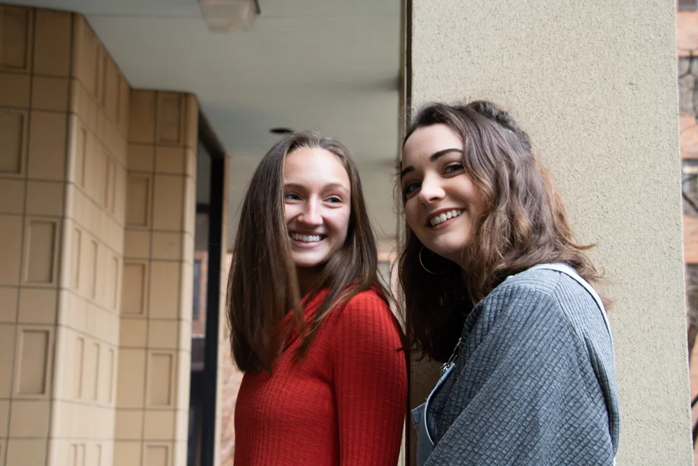 Emma Borgstrom (left), a freshman kinesiology major, and Magdalena Becker, a junior journalism major, are both students in recovery from eating disorders. Borgstrom now co-runs a blog to help people with eating disordrs and their loved ones. | HANNAH PITTEL / REFINE MAGAZINE