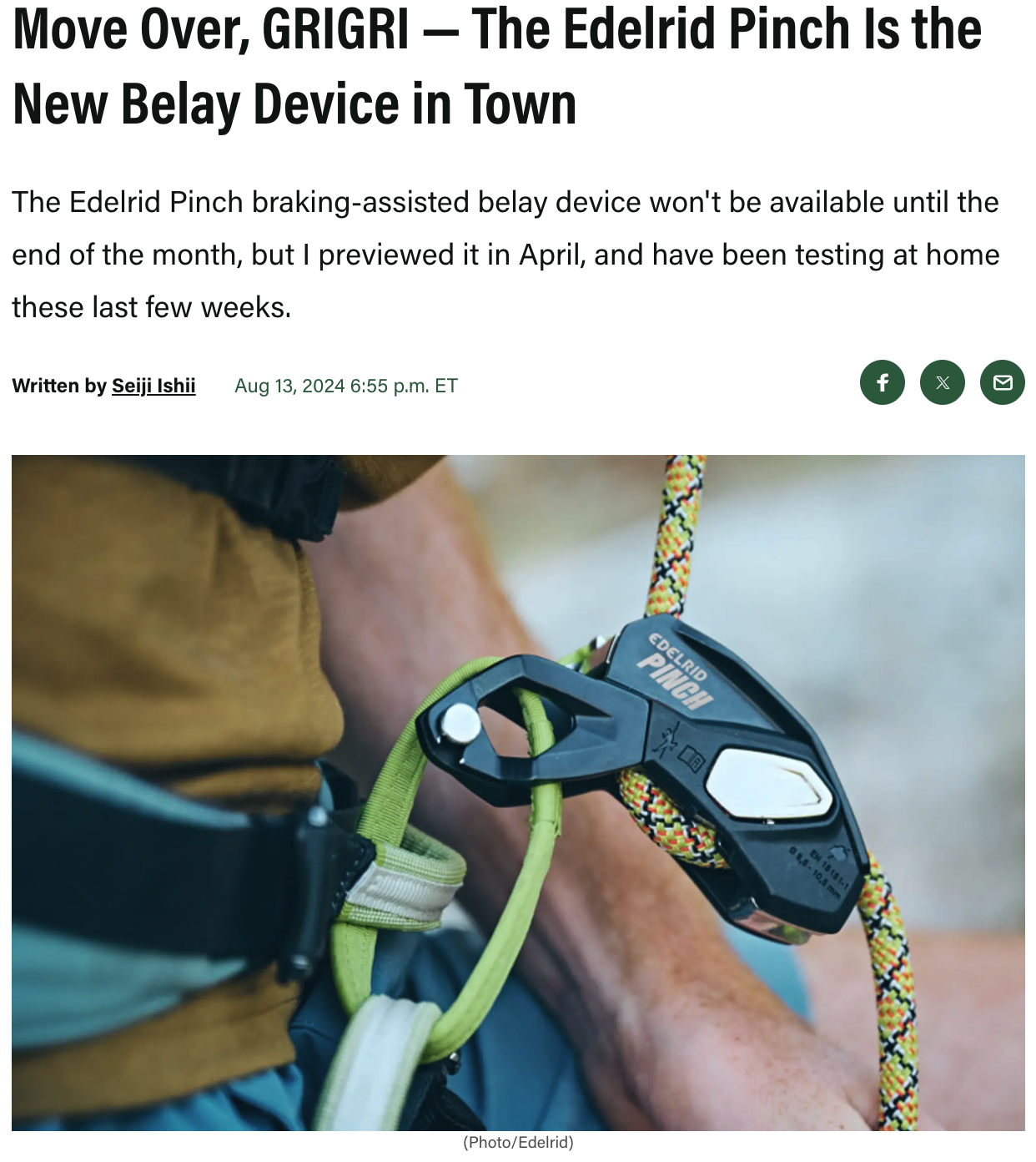 Edelrid Pinch Belay Device: First Look Review