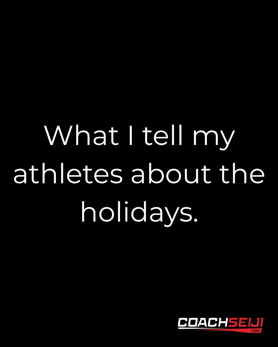 The holidays are coming and everyone's worried about losing their fitness gains.

Here's what I tell my athletes: a few days off won't kill your goals. A week off won't either. And for a lot of people who've been grinding all year, they actually need