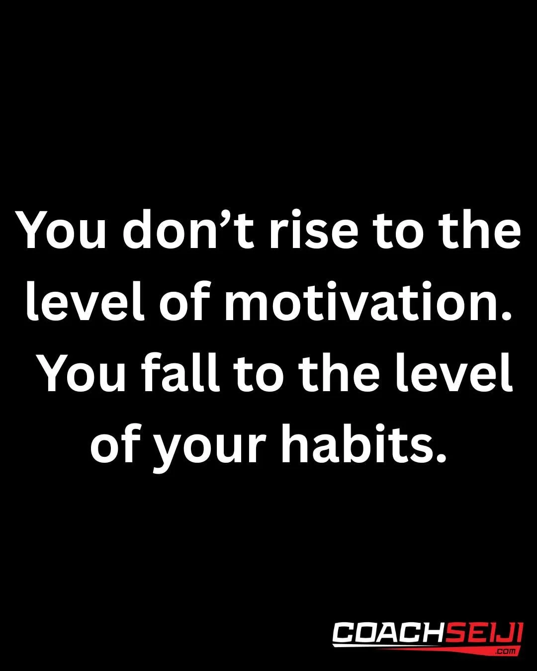 Motivation is unreliable.

Habits are the structure that carries you on the days your brain doesn&rsquo;t want to.

Build the floor, not the feeling.