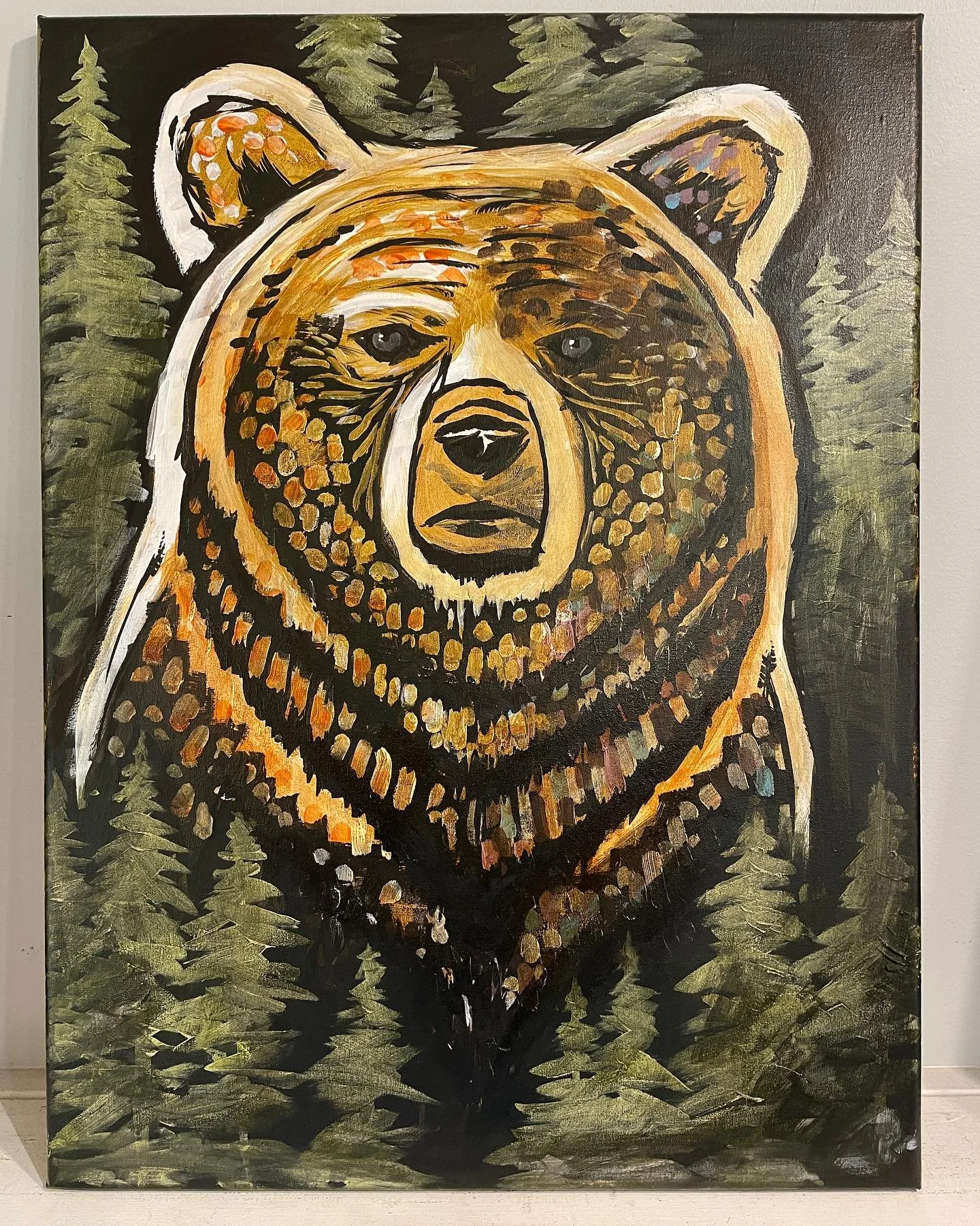 I think if I could come back as any animal it would probably be a bear. 18x24 Acrylic on canvas. This one’s called “The Real Bigfoot”. What animal would y’all come back as?