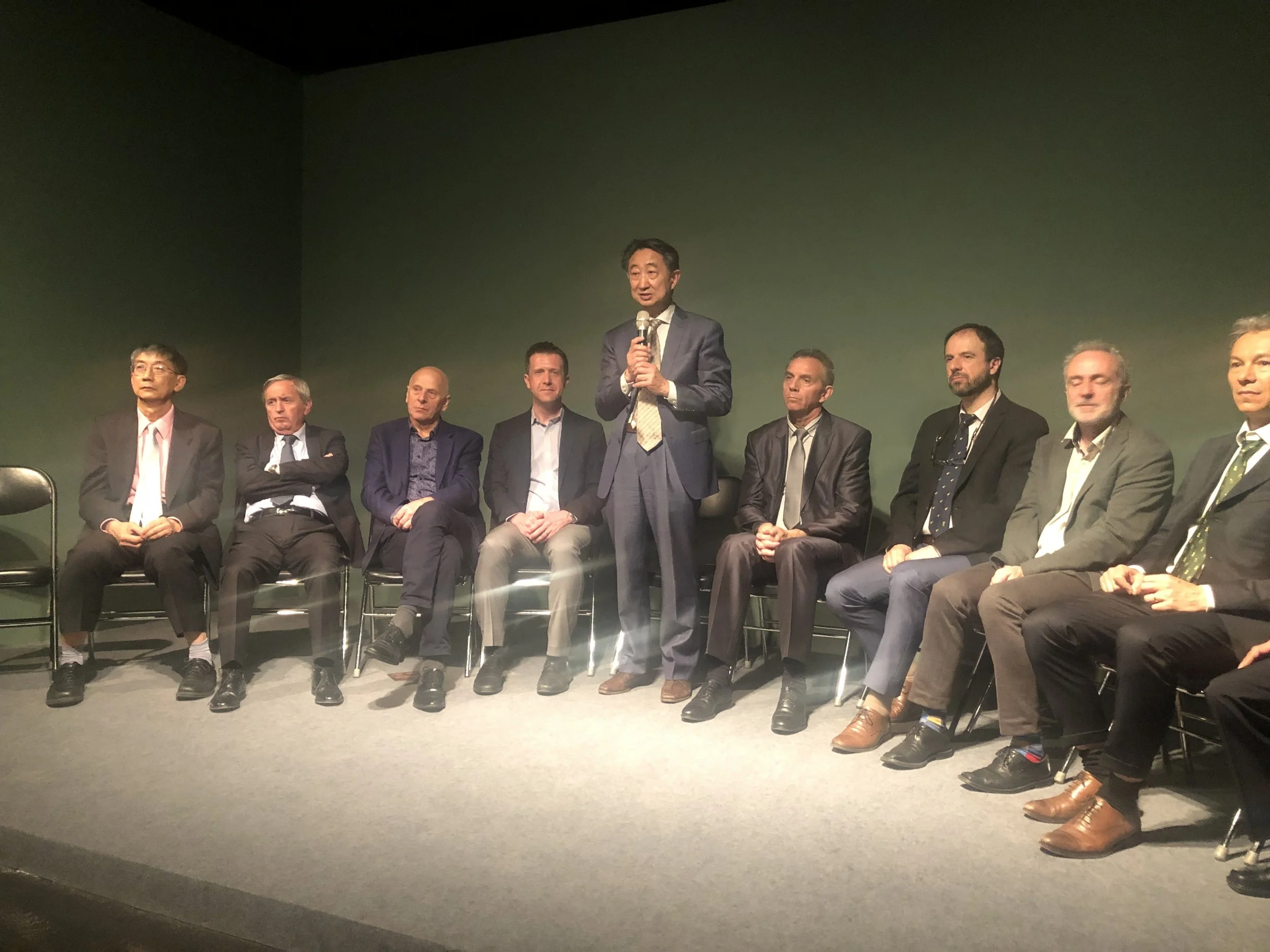Zheng Quan addresses the media at the opening ceremony for the exhibit of the 4th China International Violin and Bow Making Competition.
