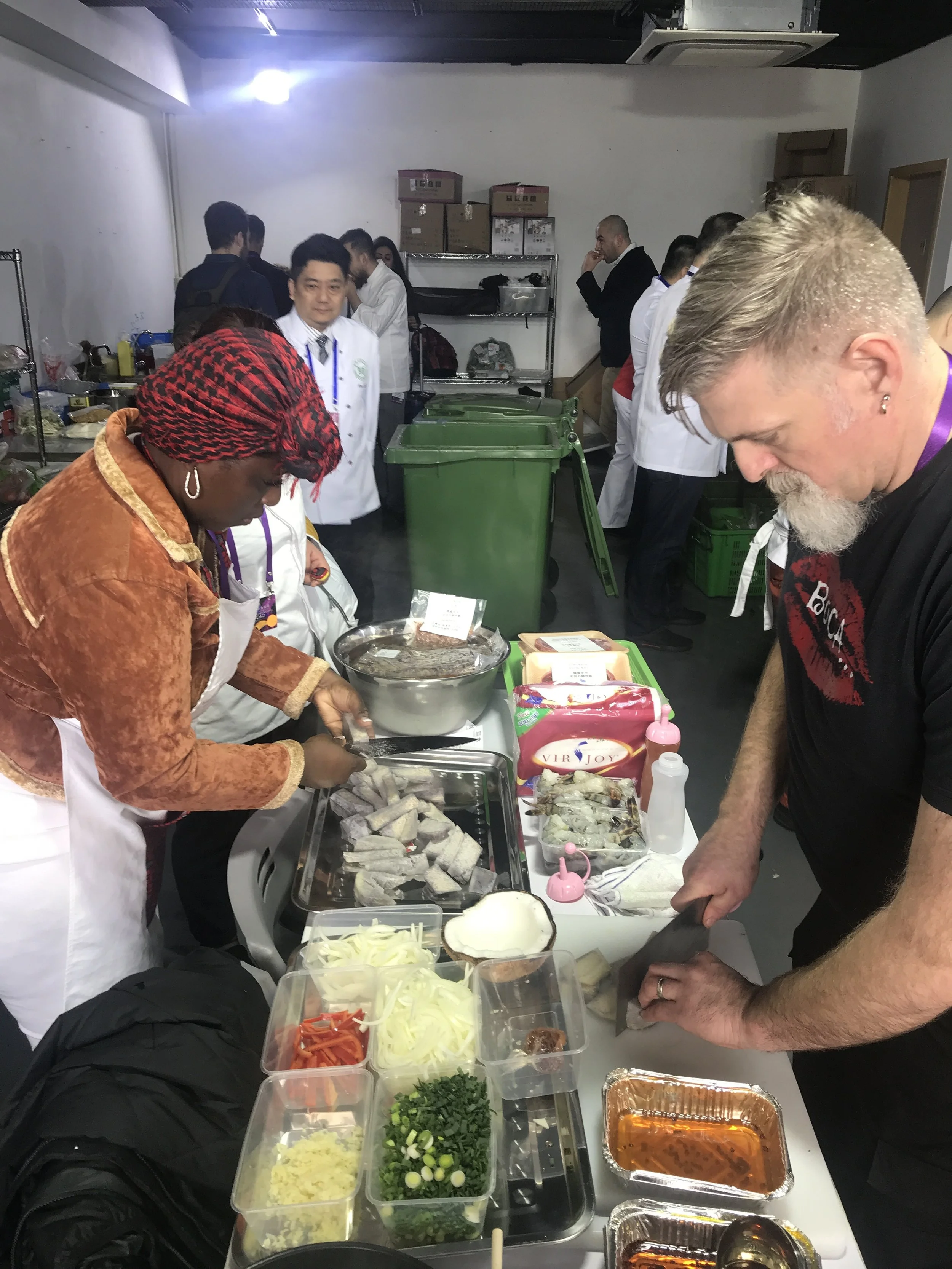 Chef Devon Sanner the volunteer prep cook