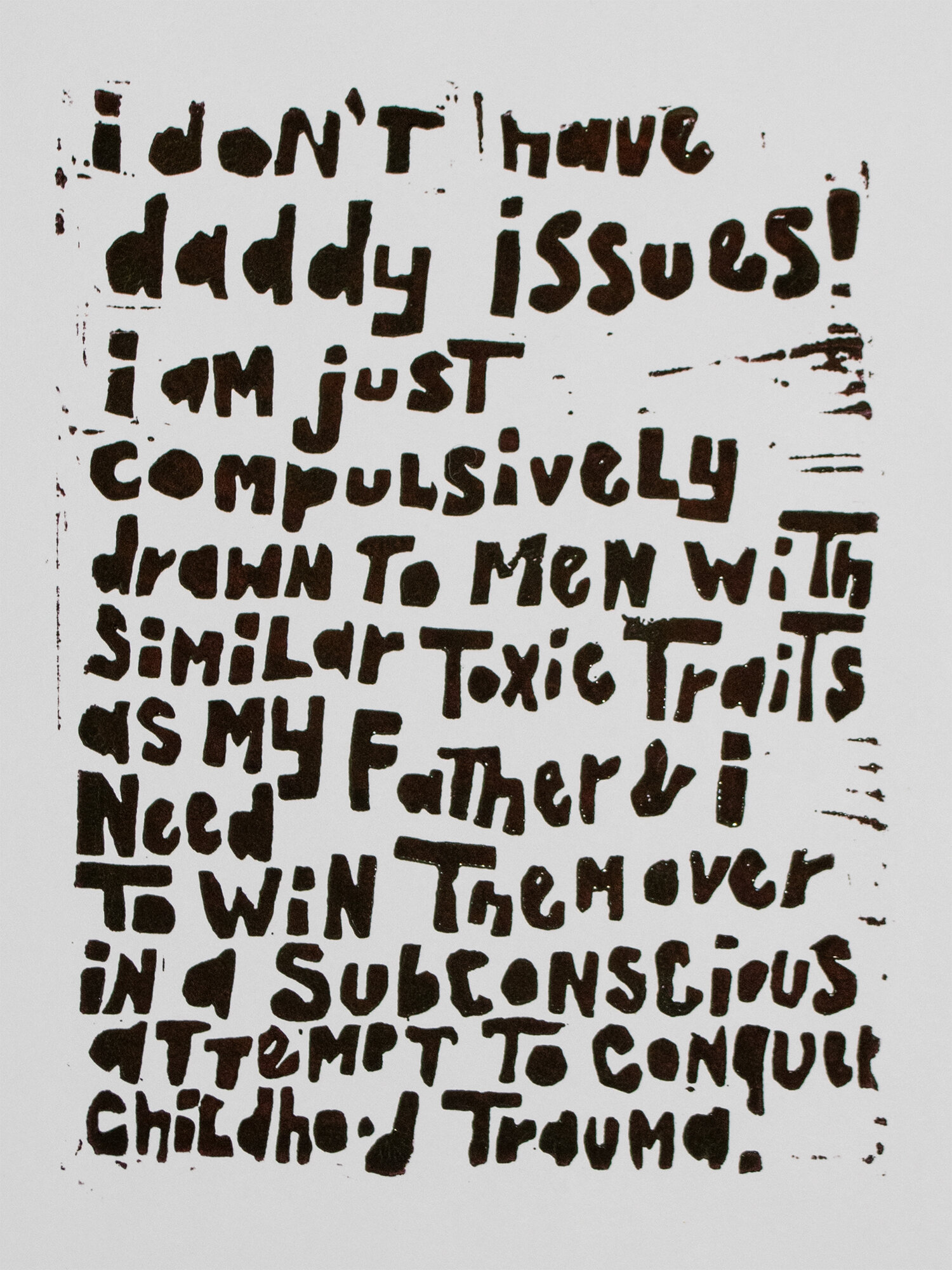 fyi, "daddy issues" is a short sighted and reductive assessment of individuals that are often processing and grappling with trauma.