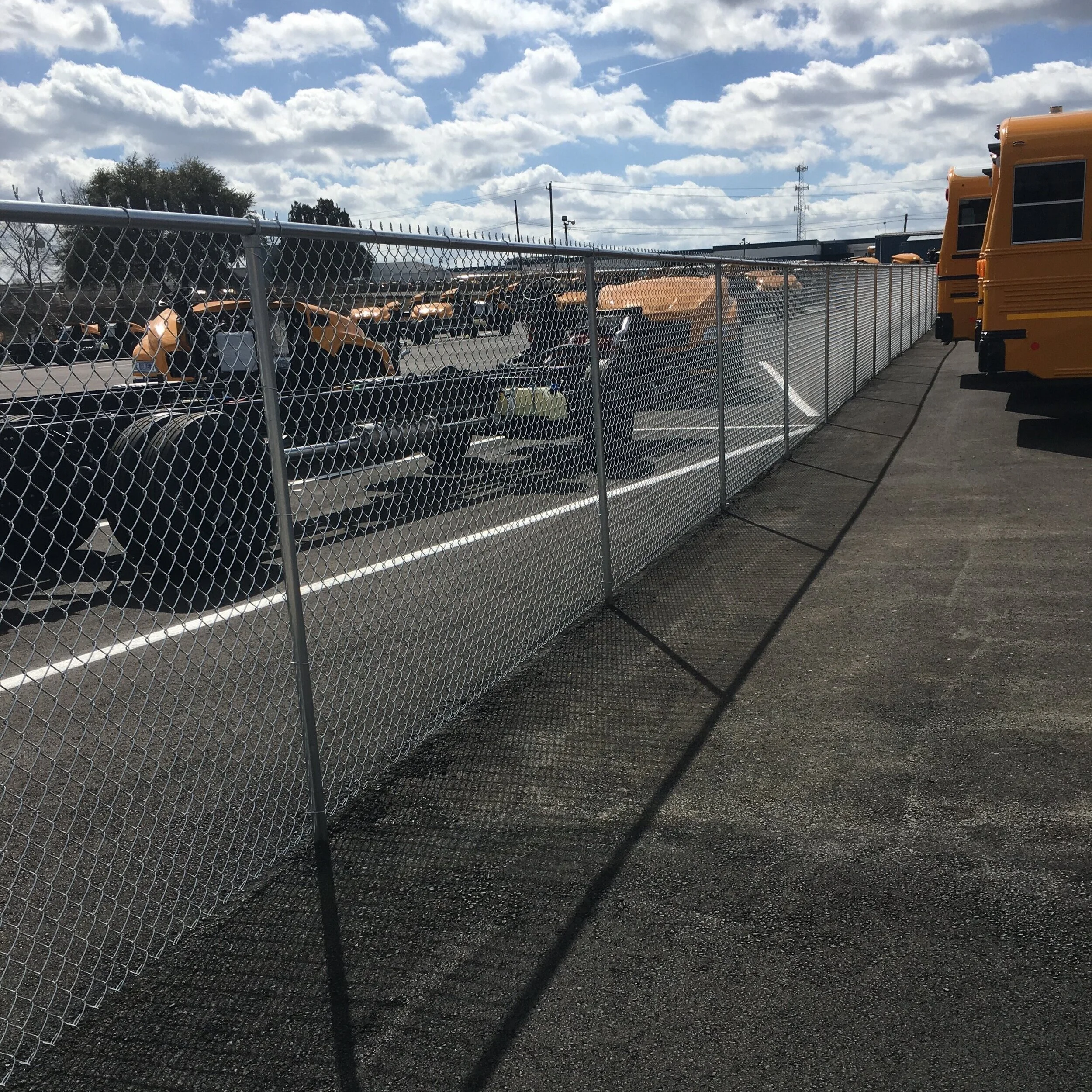 Chain link perimeter fence.