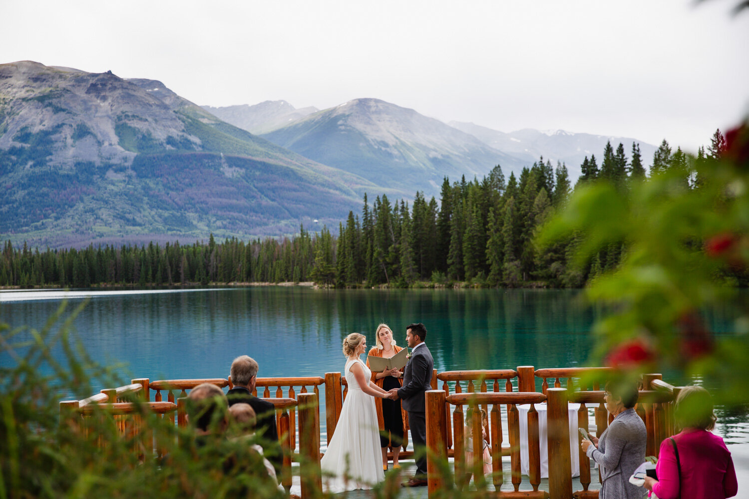 Couple getting married at Jasper Park Lodge | Jamie Robson Photography | Elopement & Wedding Photographer in Jasper (Copy)