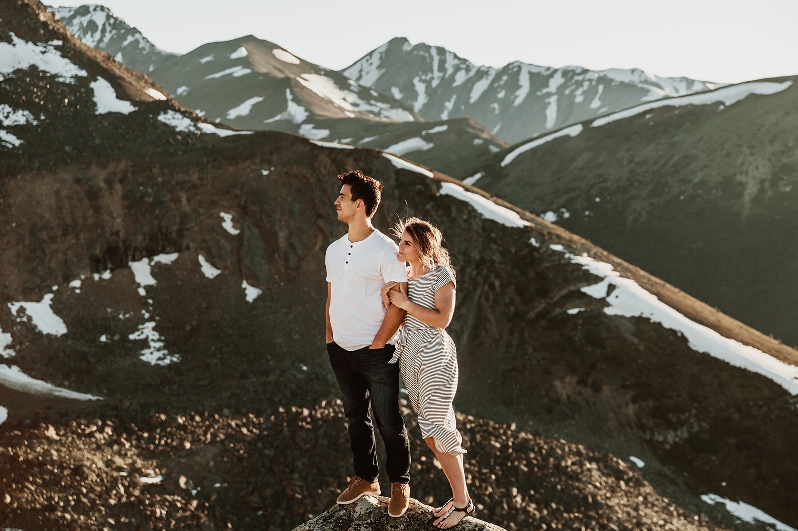 Man and woman on top of Whistler's Mountain | Jasper Sky Tram  | Jamie Robson Photography | Engagement Photographer in Jasper (Copy)