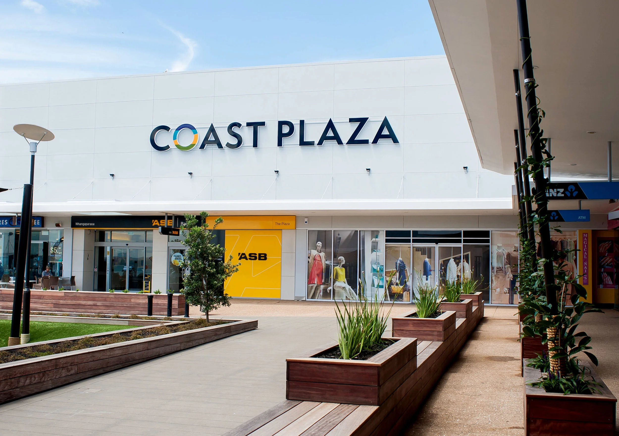 Coast Plaza courtyard signage