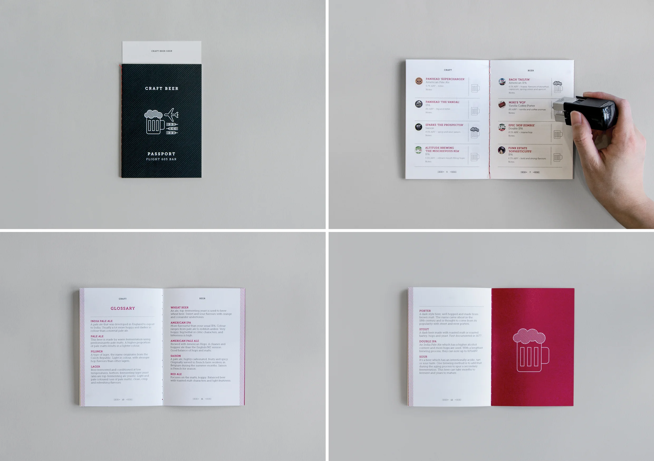 Flight 605 craft beer passport spreads