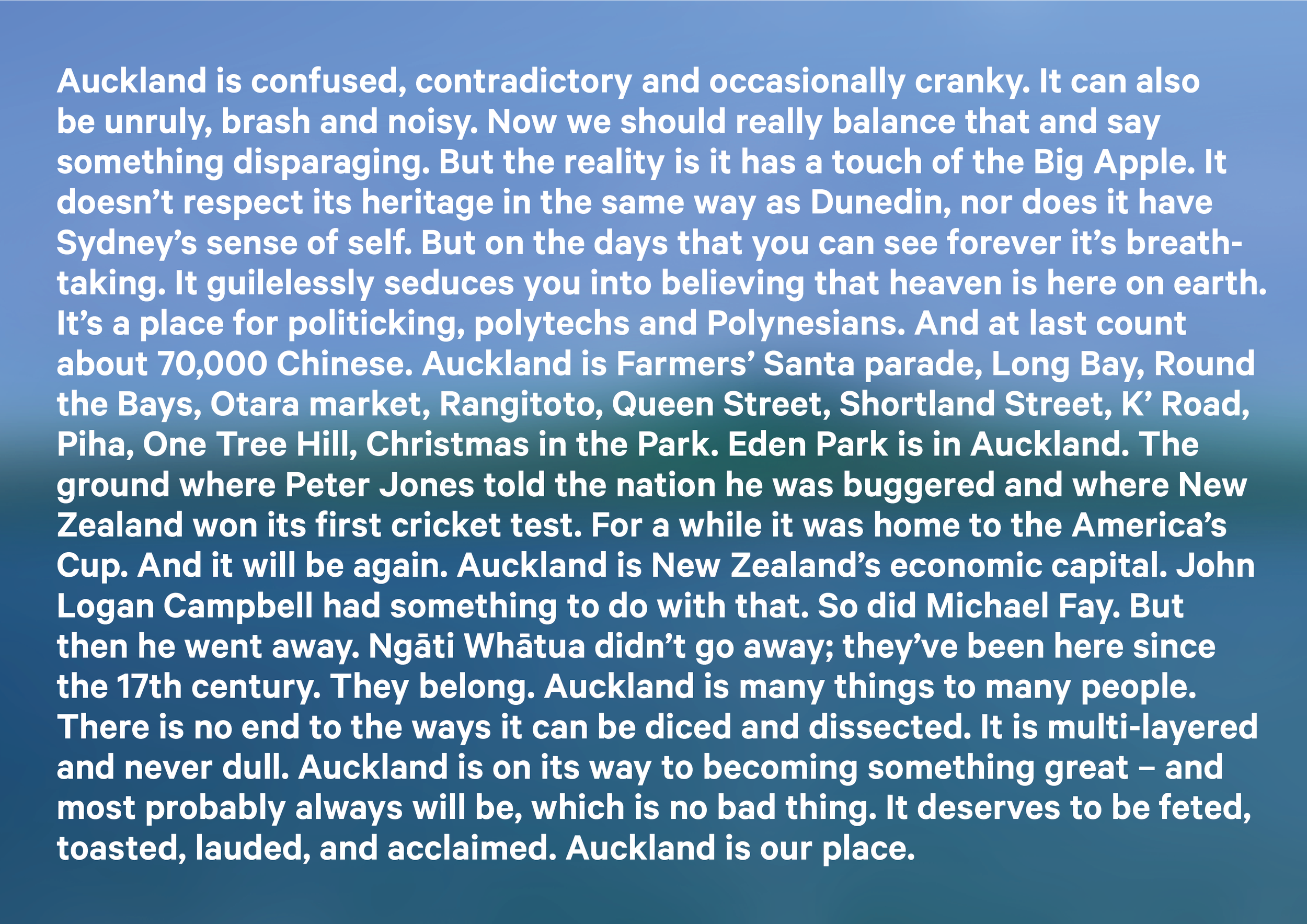 Auckland brand story