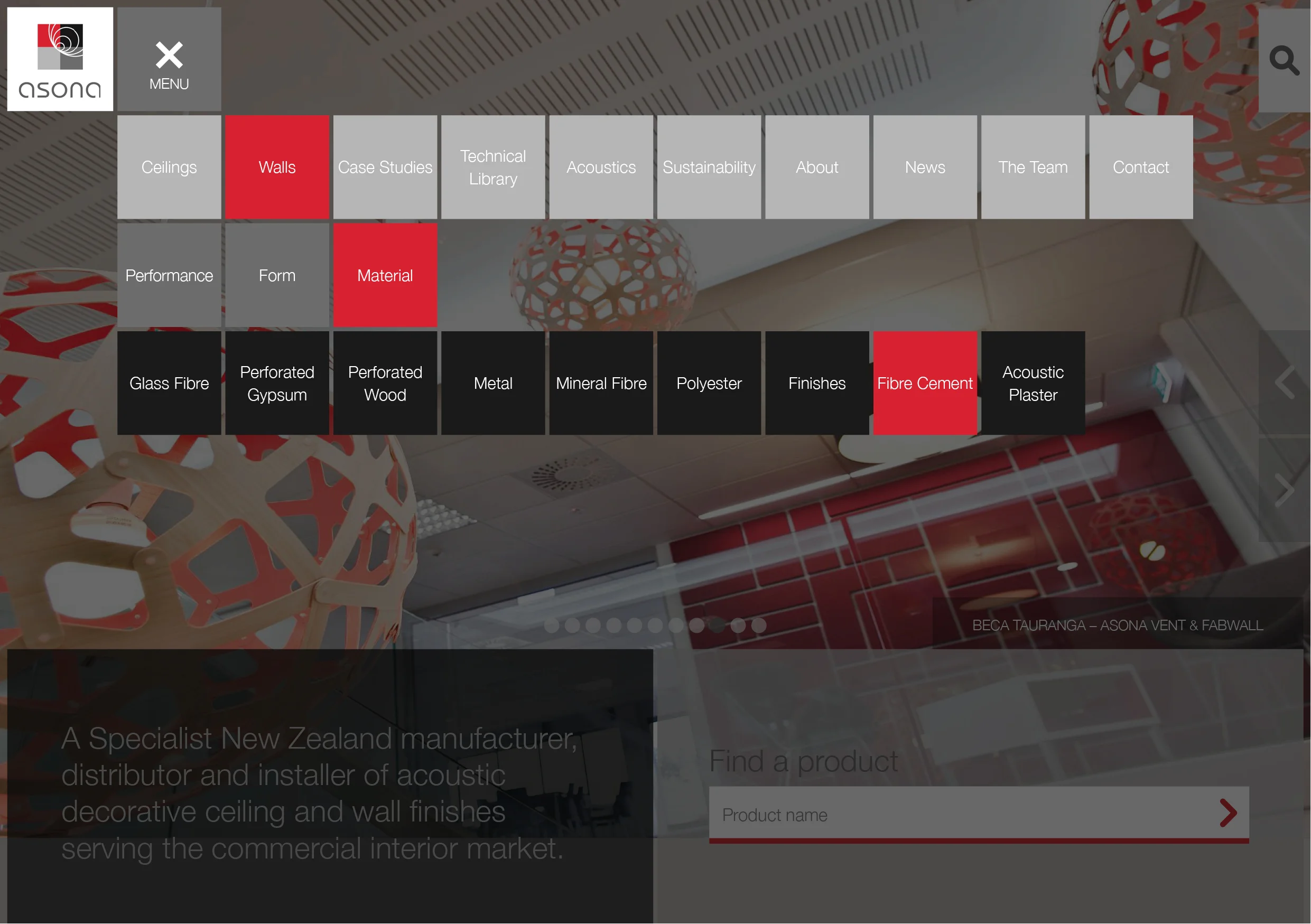 Asona navigation menu