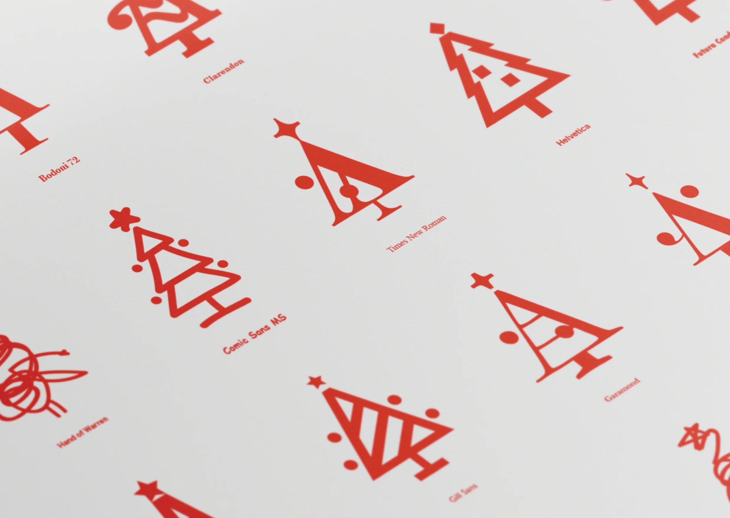 Glyph wrapping paper close up