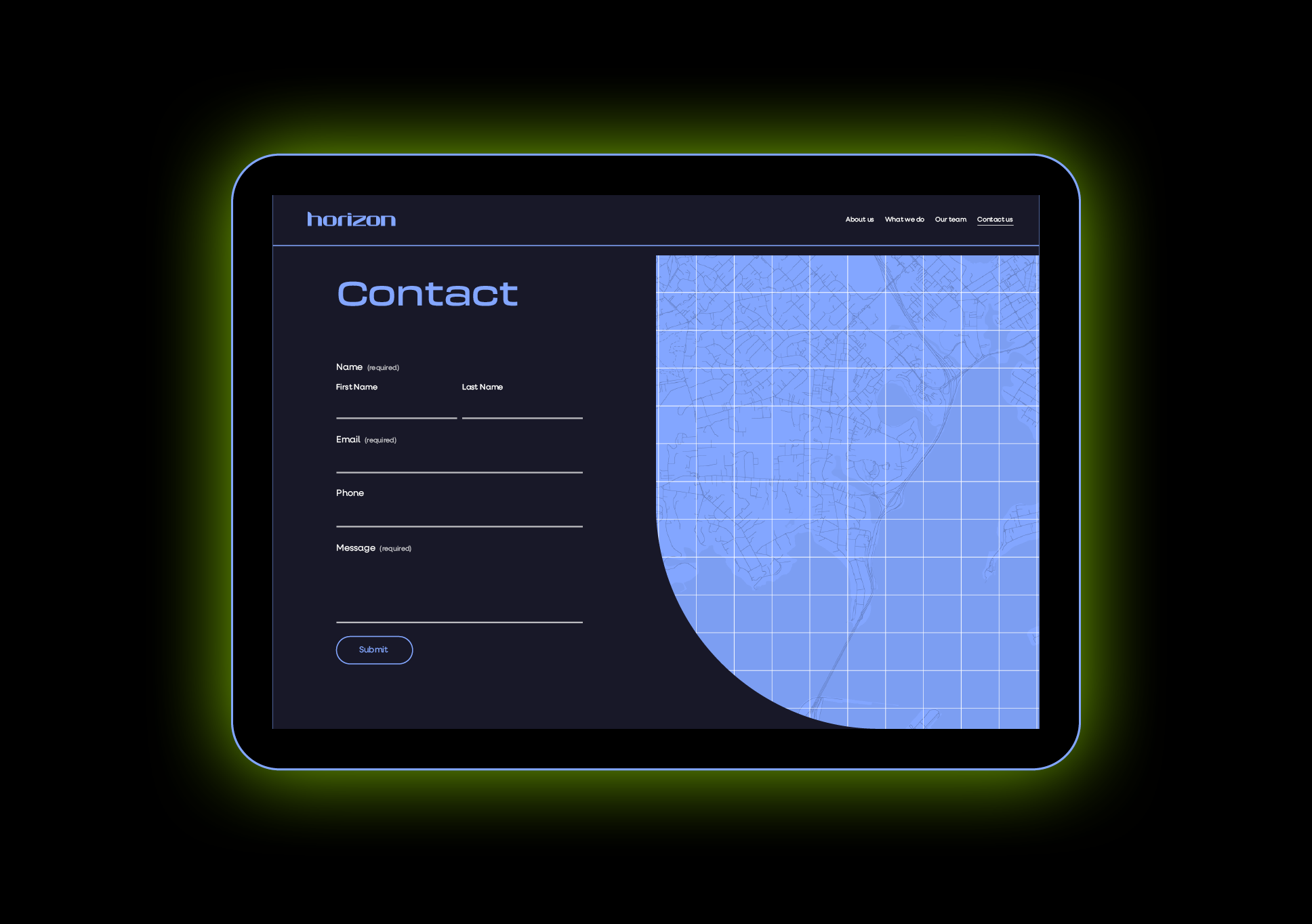 Horizon website contact page
