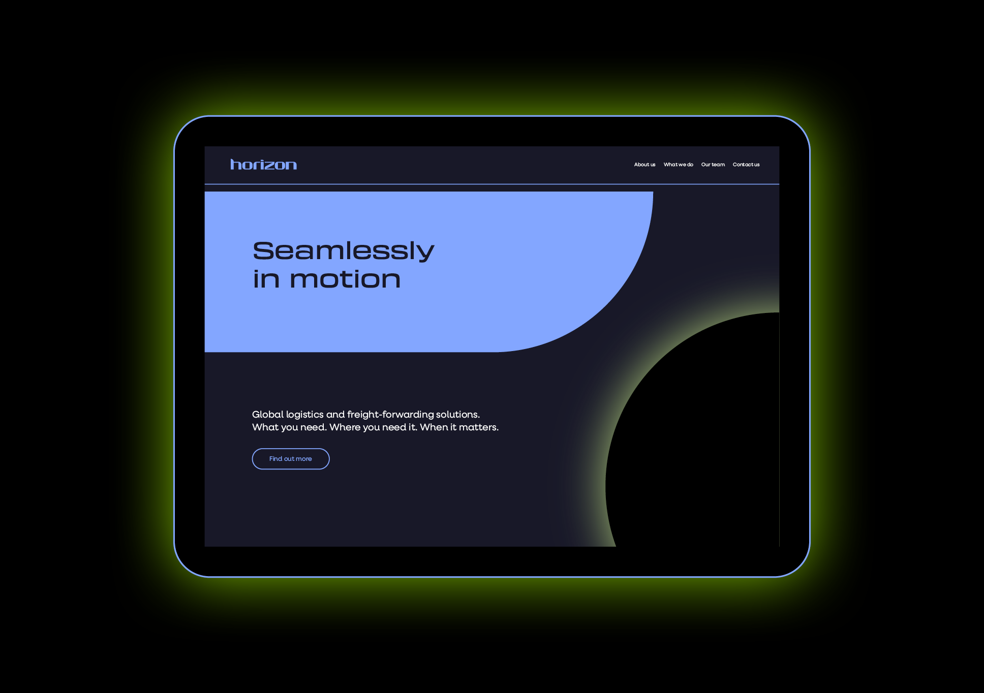 Horizon website home page