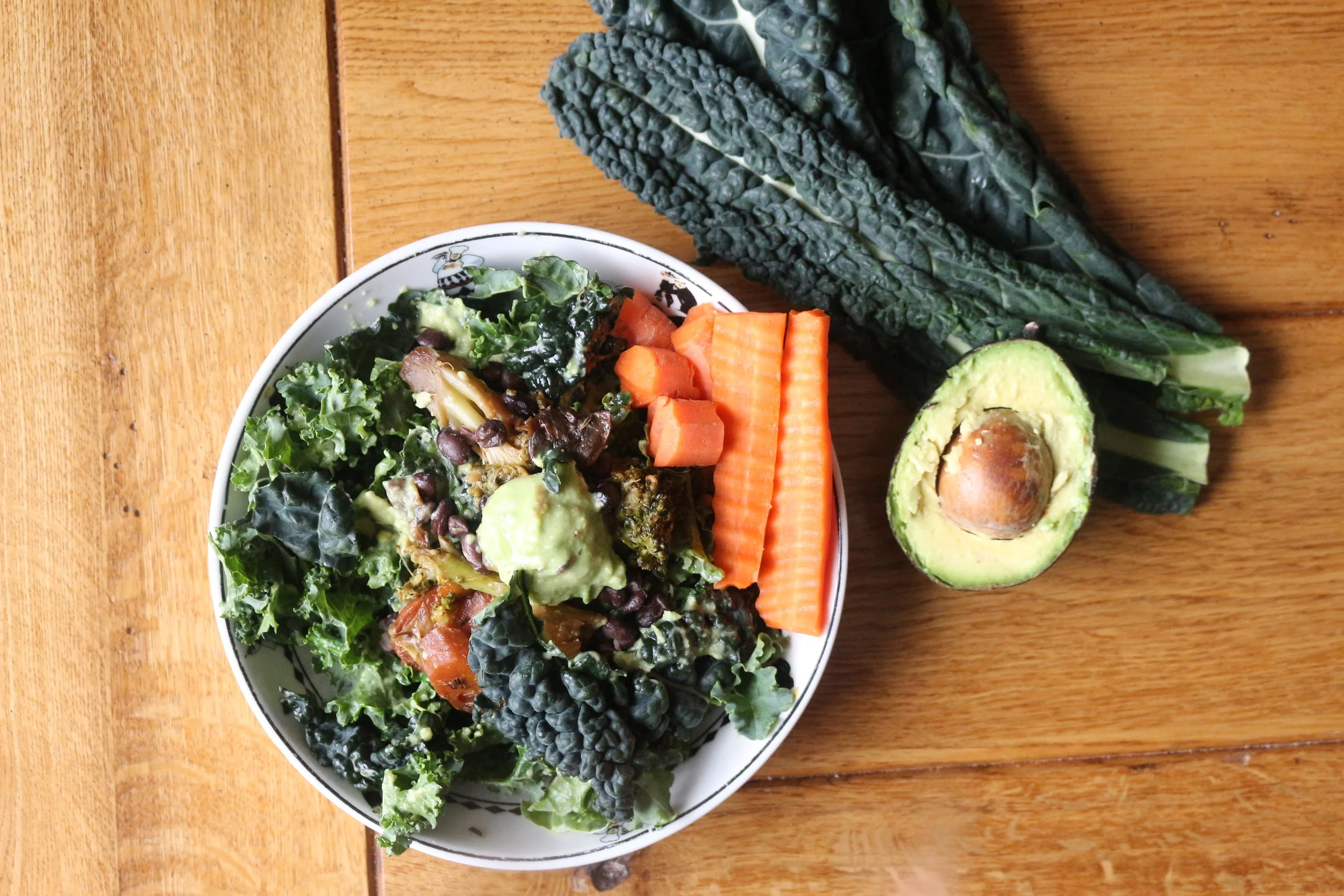 Dino Kale + Avocado salad