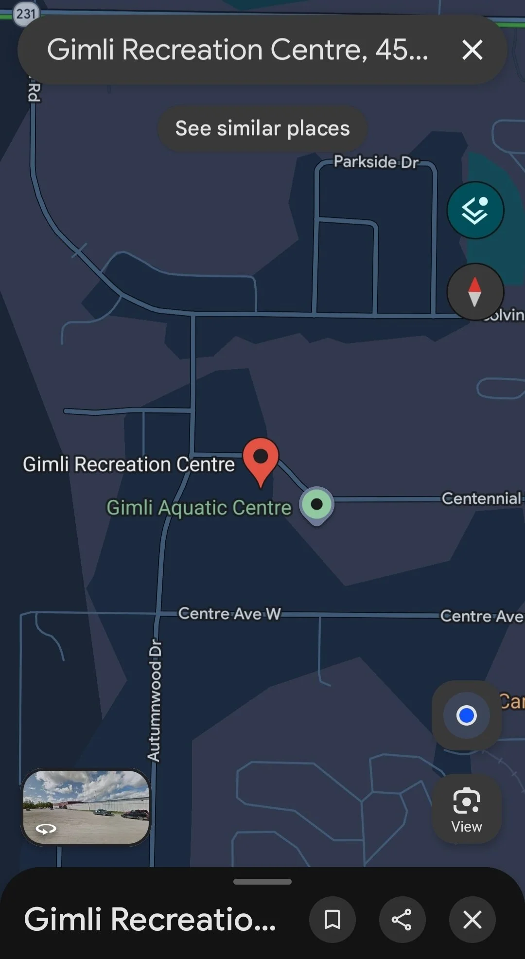 Gimli recreation centre map
