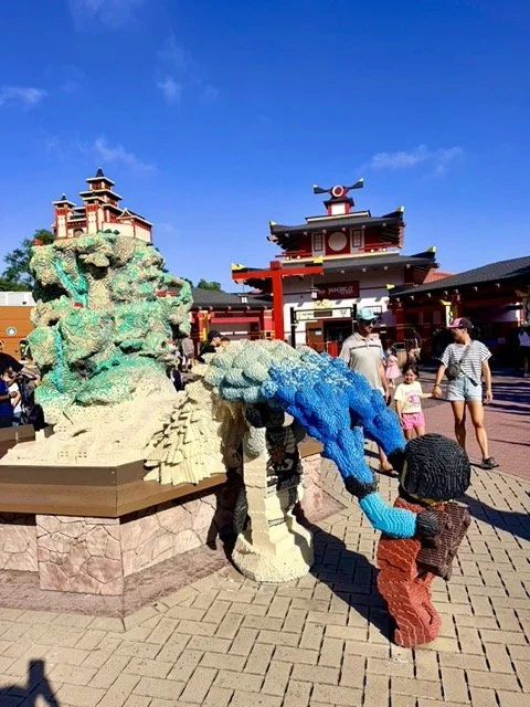 LEGO NINJAGO dragon sculpture outside NINJAGO The Ride at LEGOLAND California