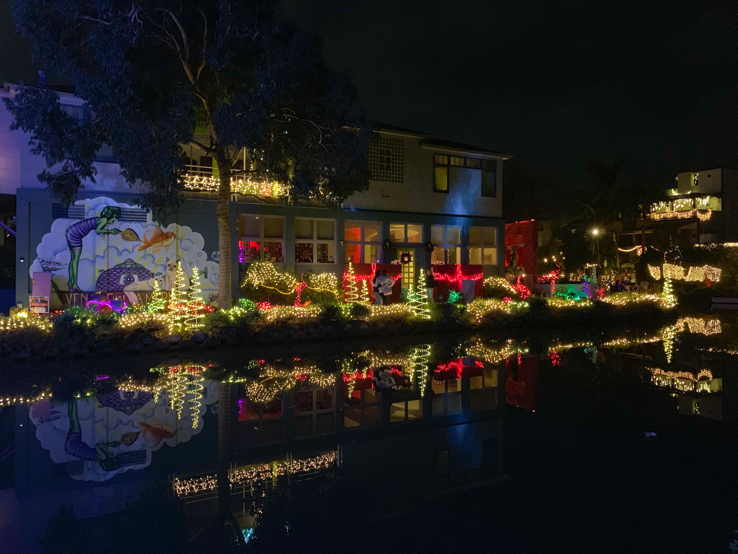 Christmas Lights in Los Angeles Venice Canals