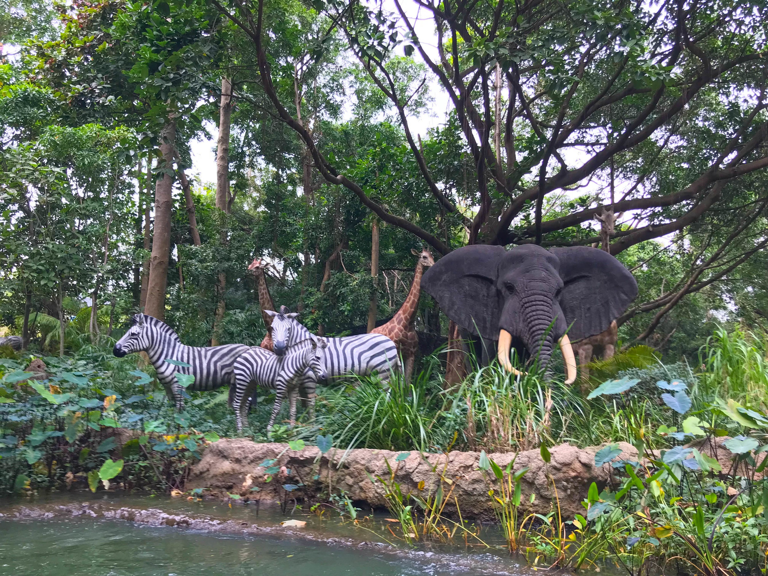 Hong Kong Disneyland - Adventureland Jungle Cruise Animals