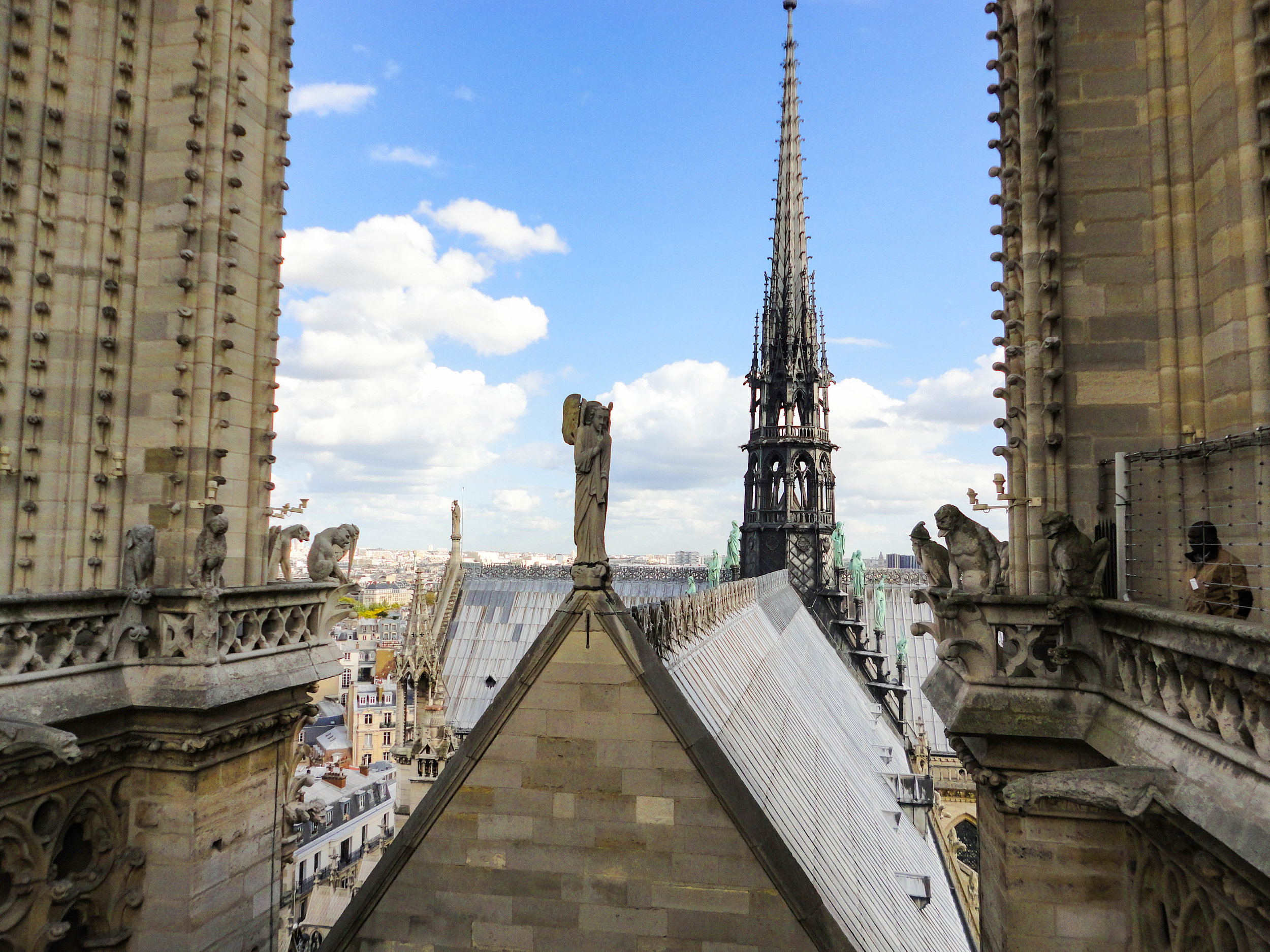 Notre Dame tower roof before the fire