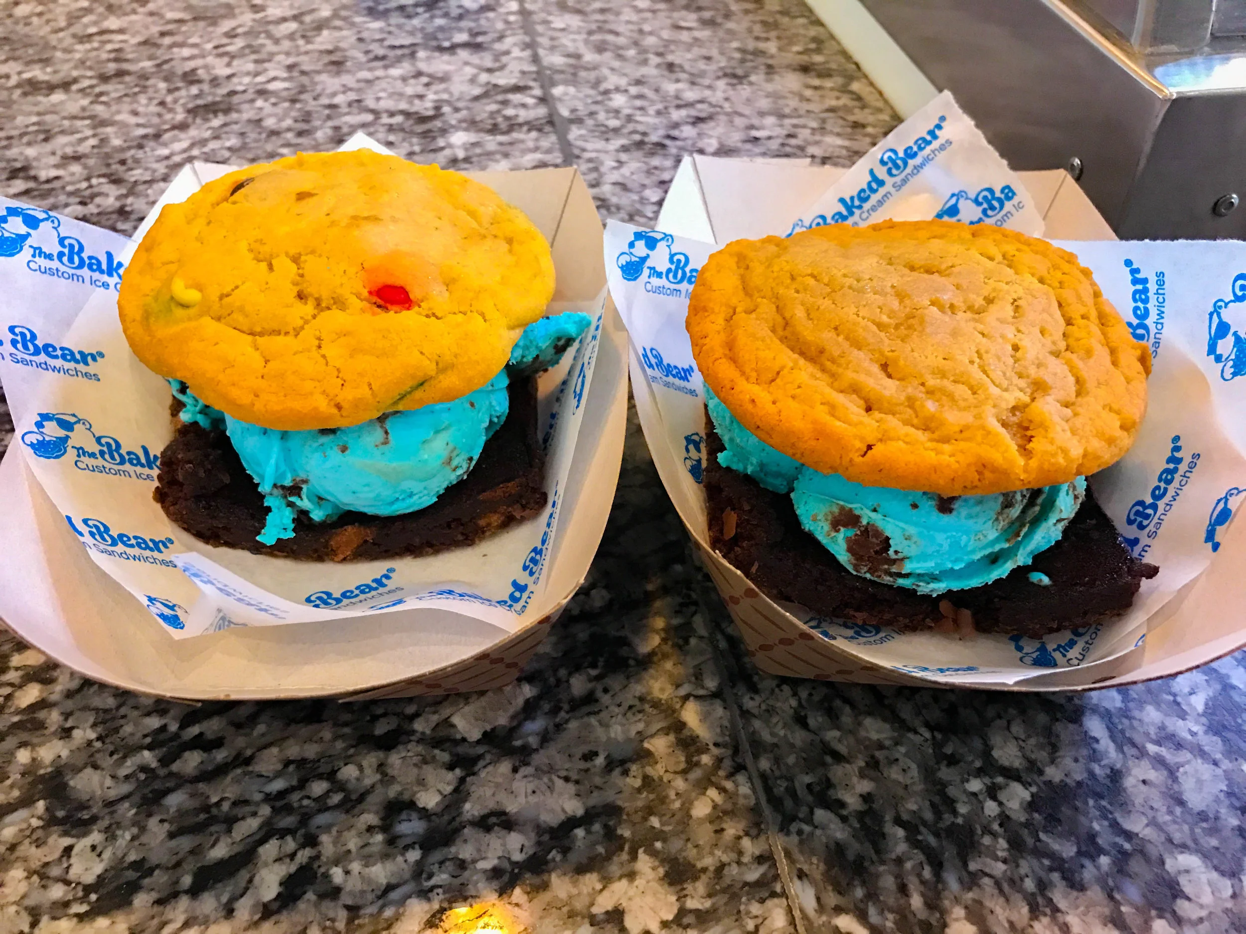 Ice Cream Sandwiches with blue cookie monster ice cream