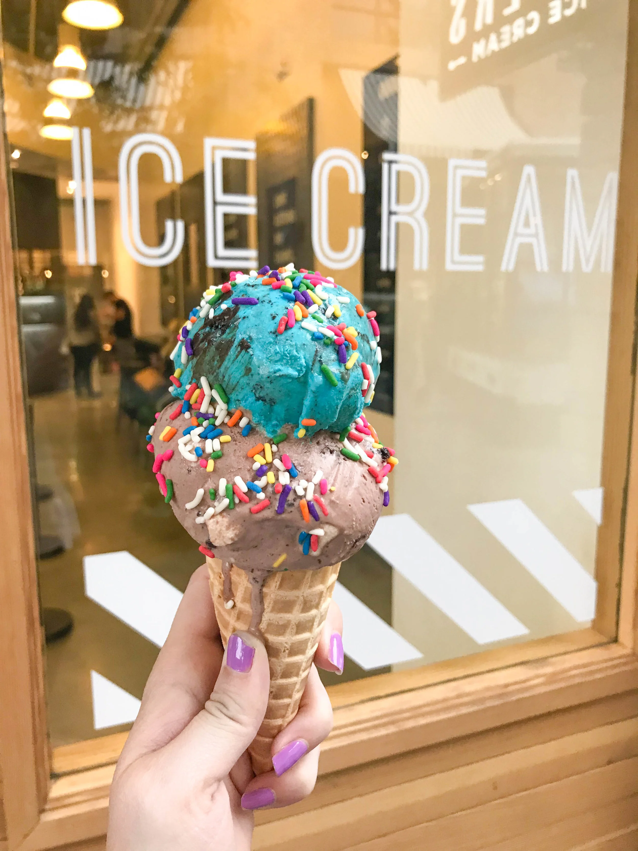 Cookie monster and Frozen Hot Cocoa Ice Cream Cone