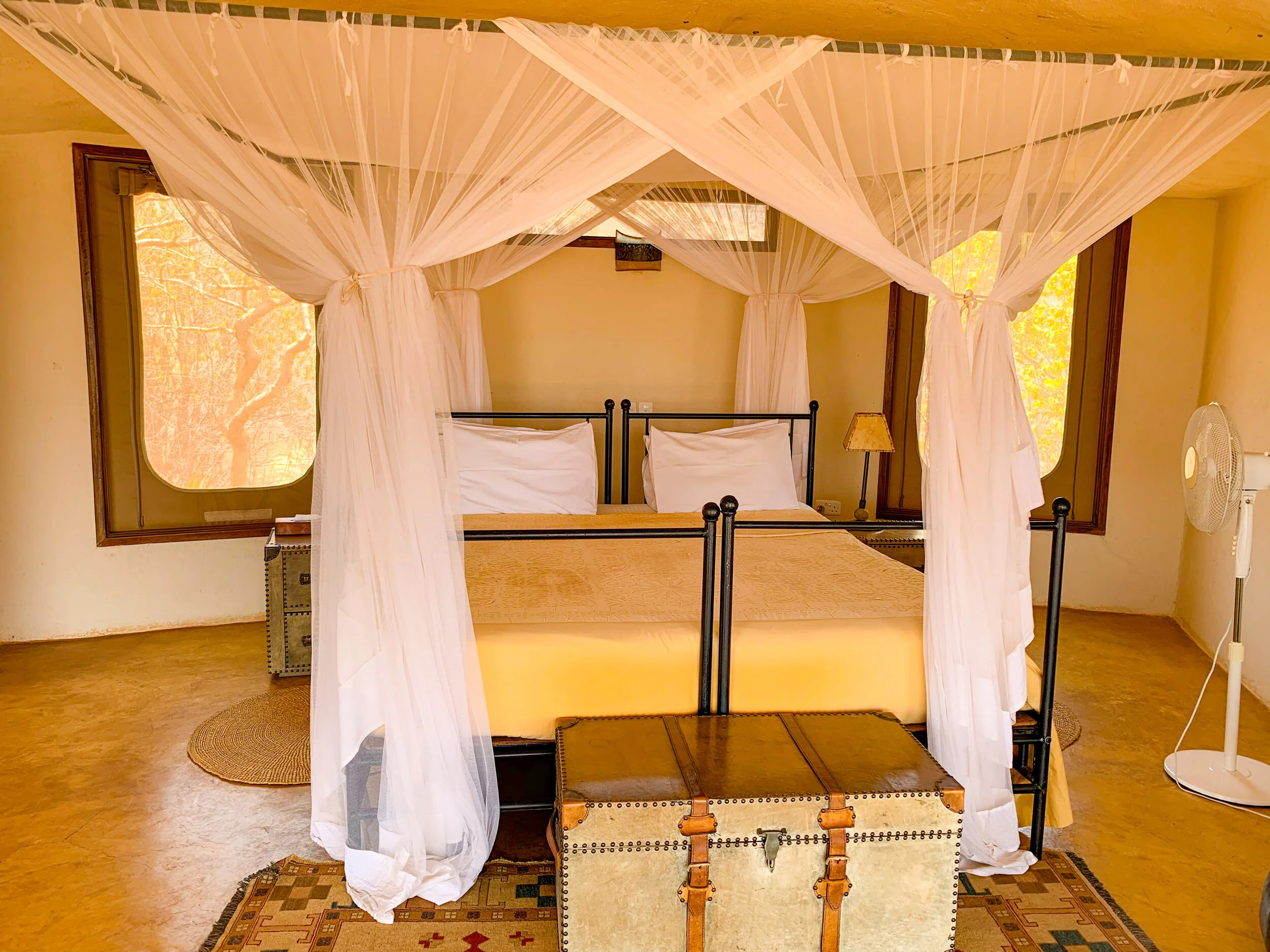 Guest Room Bed at Saruni Samburu