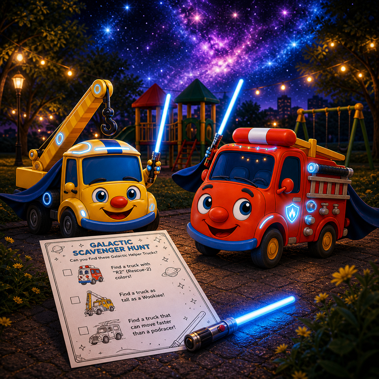 Free Truck Scavenger Hunt for Kids (Galactic Theme!) | Screen-Free Activity