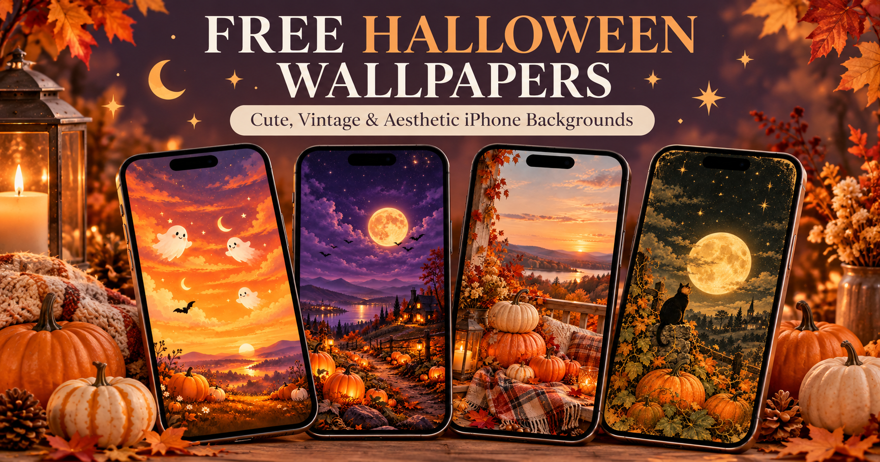 15+ Free Halloween Wallpapers for iPhone: Cute, Vintage &amp; Aesthetic Backgrounds