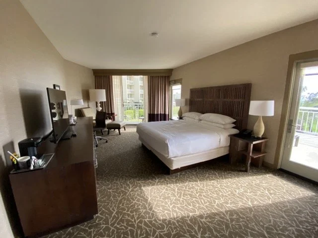 Hilton La Jolla Torrey Pines Room spacious good for kids to run around with a large patio