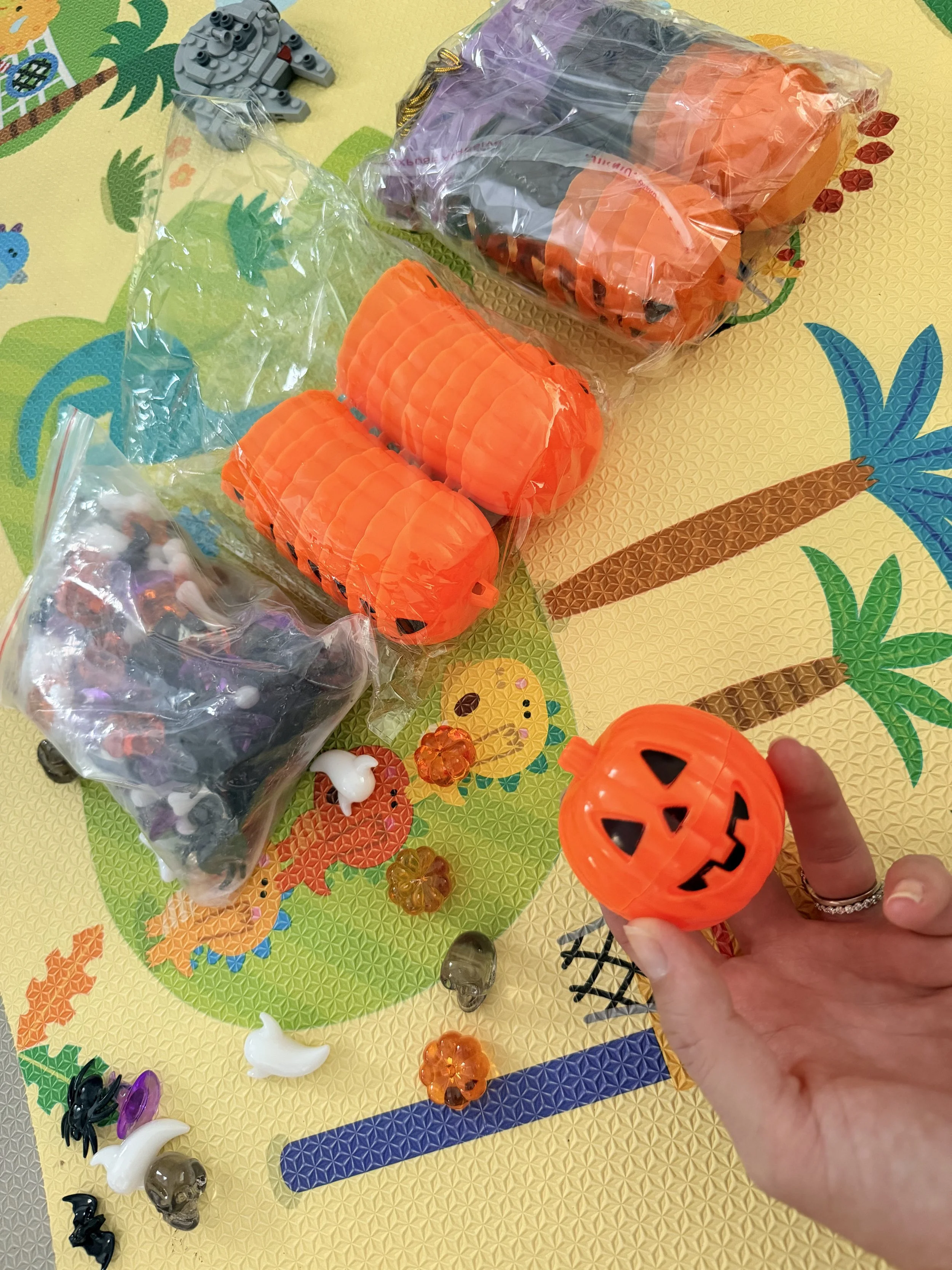 Halloween Activity Supplies for kids - Pumpkin Easter Eggs and Halloween gems