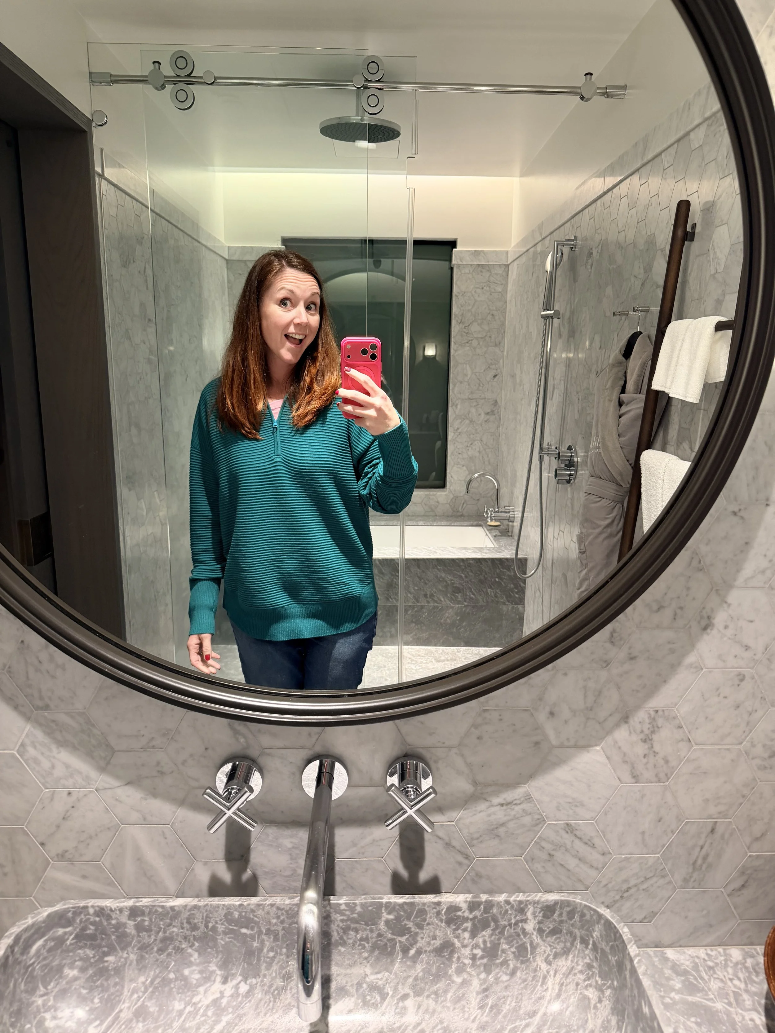 Napa Winter Packing List - green Quarter zip comfy top