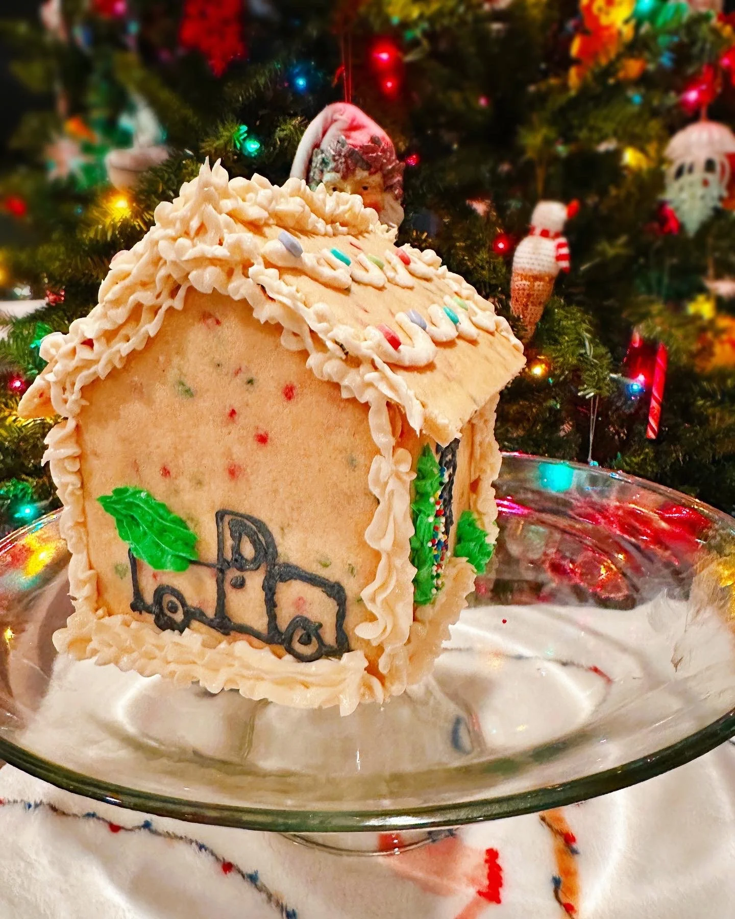 Sugar Cookie House with Trucks Design