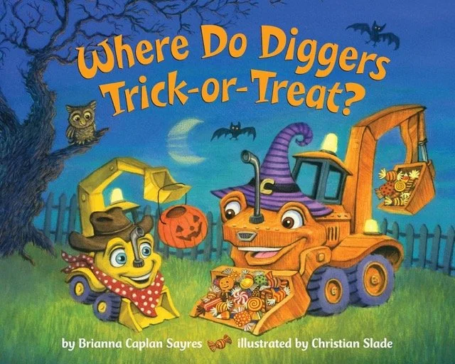 Where do diggers trick-or-treat toddler halloween book