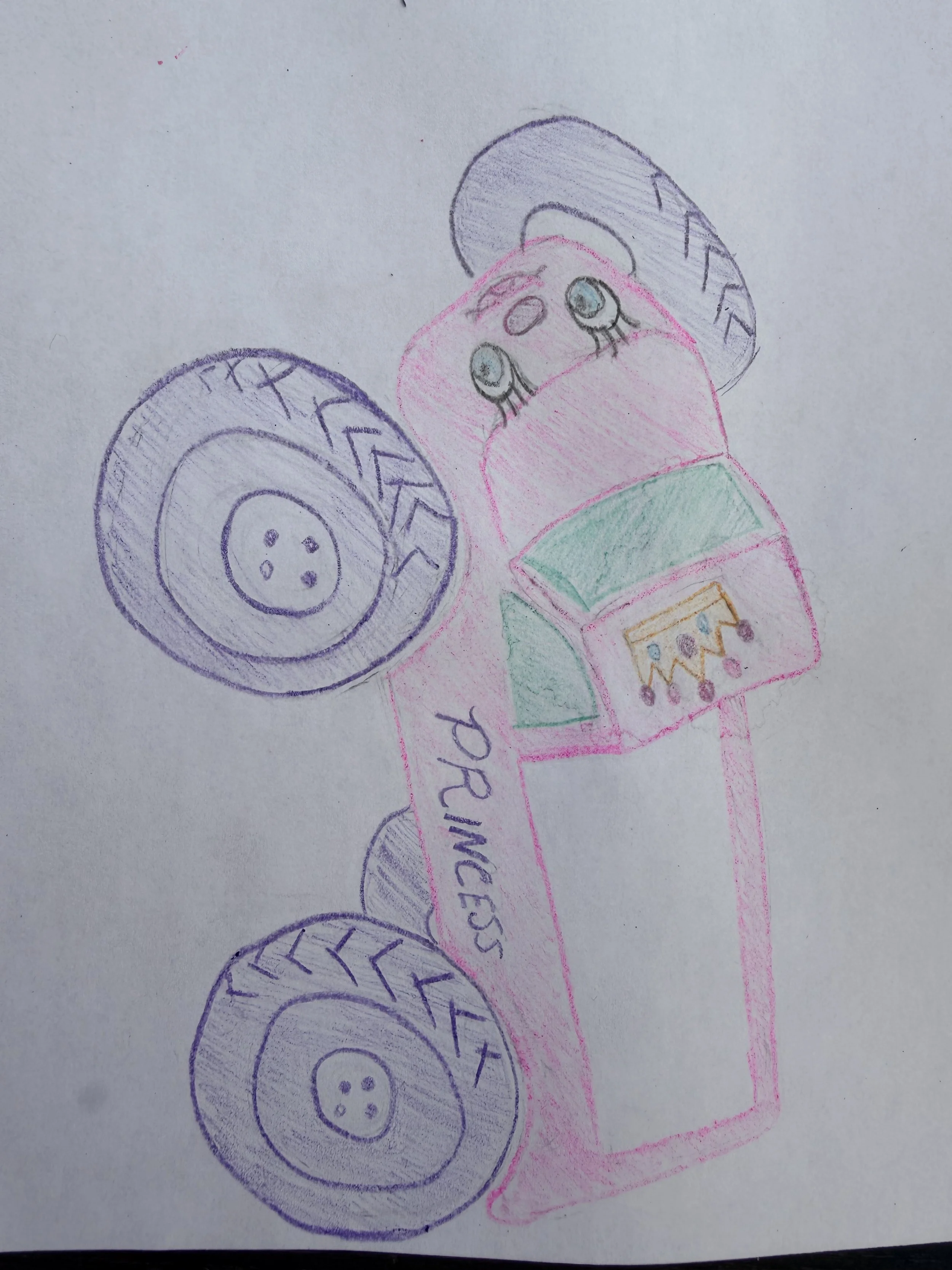 Princess Monster Truck sketch for The Trucks that Saved Halloween