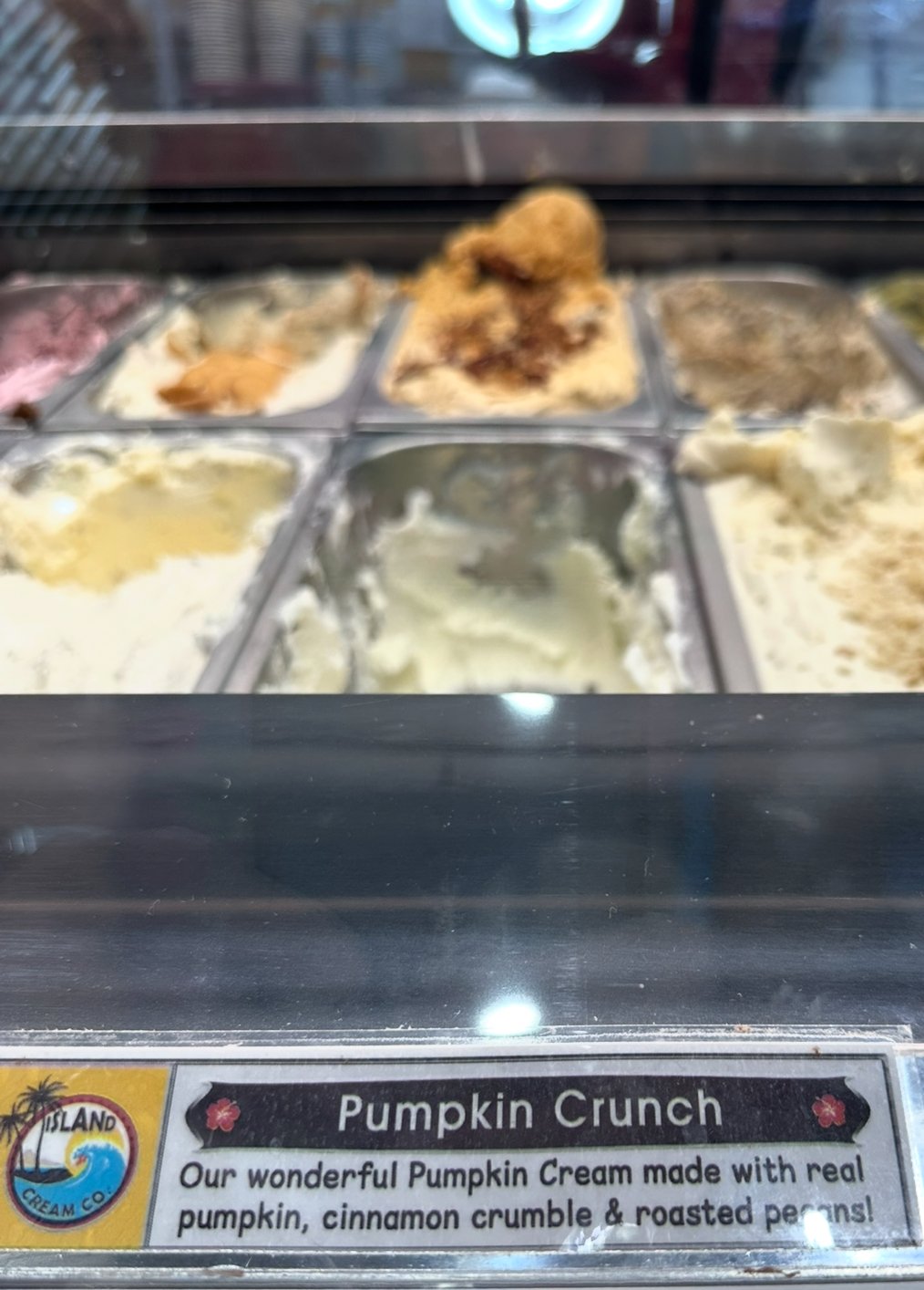 Pumpkin Crunch Ice Cream only found at Island Cream Co. in Maui in October