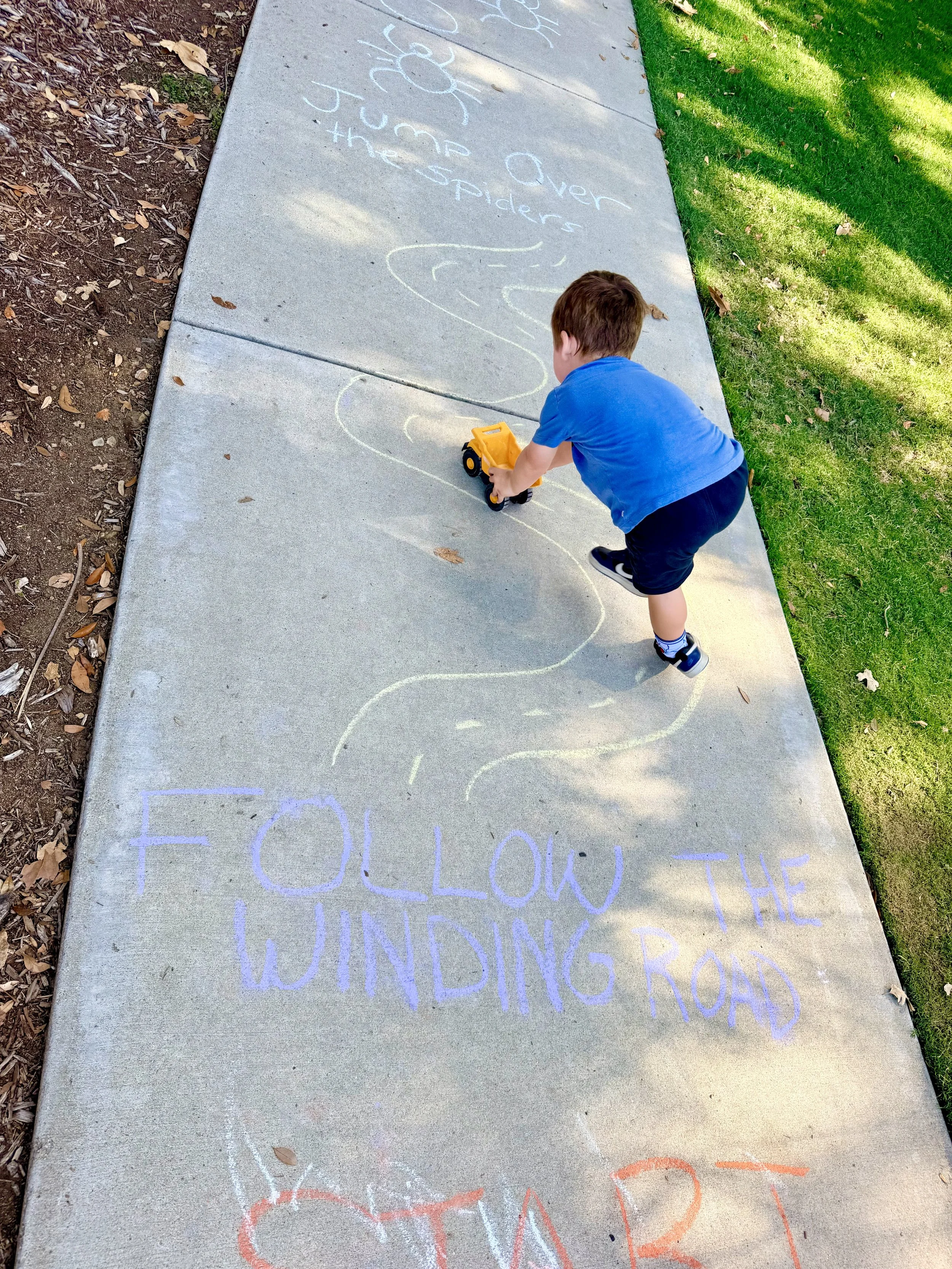 Halloween Chalk Obstacle Course for kids