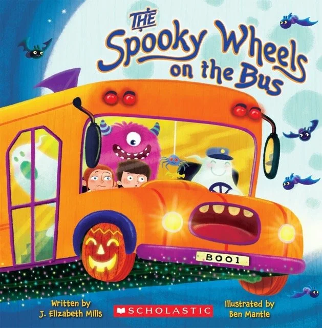 THe Spooky Wheels on the Bus children book cover