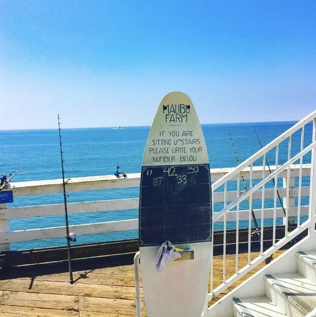 Malibu Farm Beach Cafe at the end of the pier